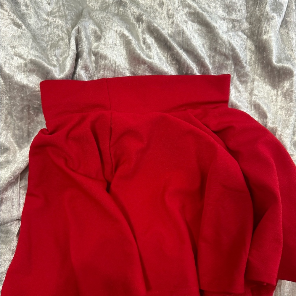 red skater girl skirt